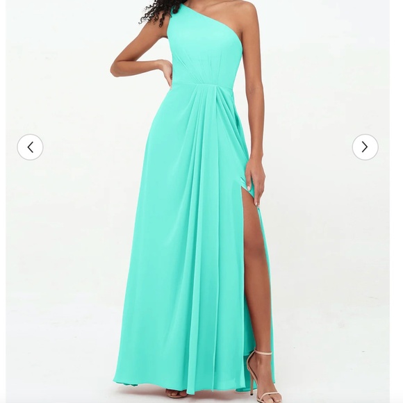 Babaroni Aquamarine Chiffon Dress - Picture 1 of 4